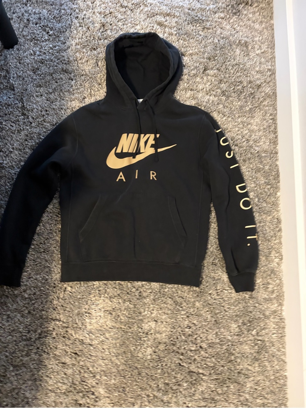 Nike Black Hoodie with Gold Nike Air Logo